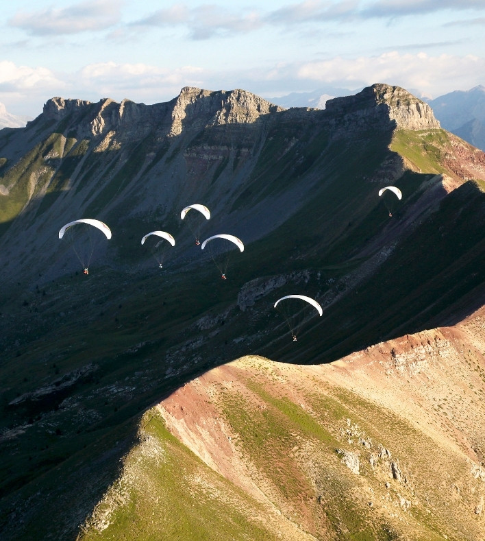 paragliding over the mountains