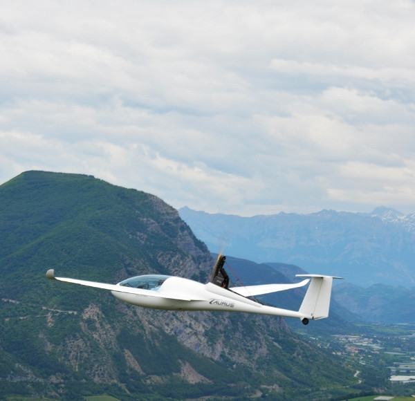 motor glider taken out on the mountains