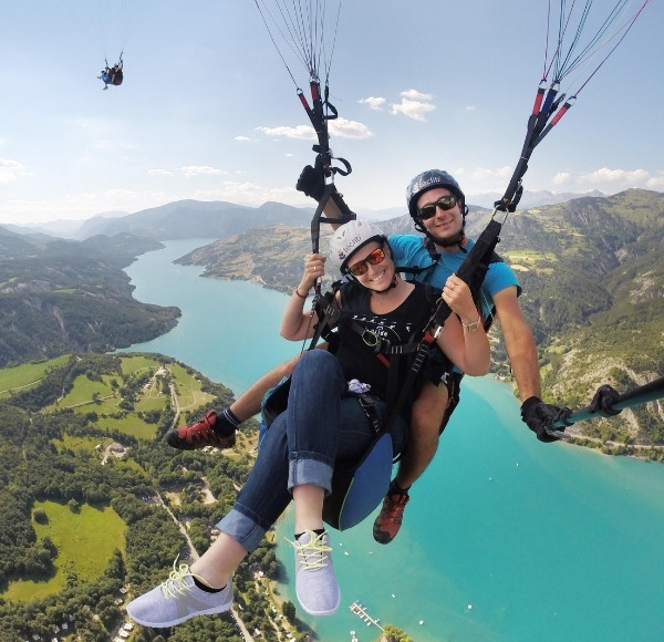 smiles panoramic paragliding flight lake