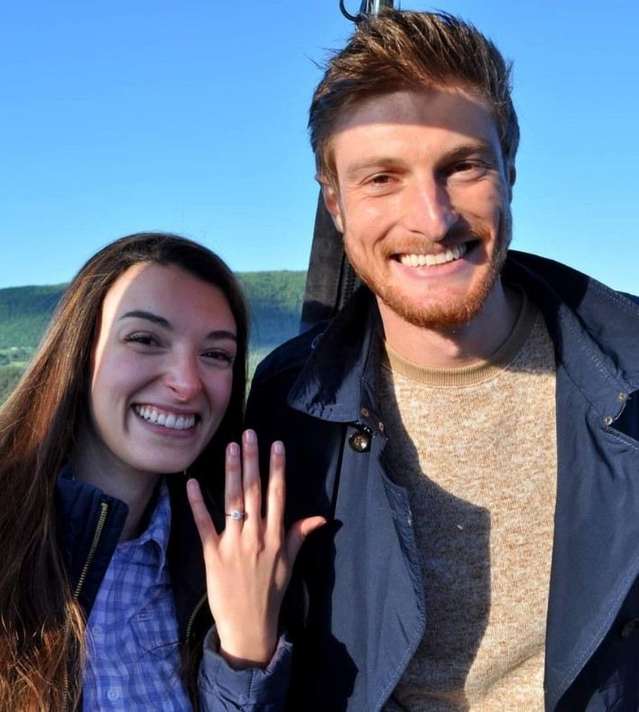 original wedding proposal high alps